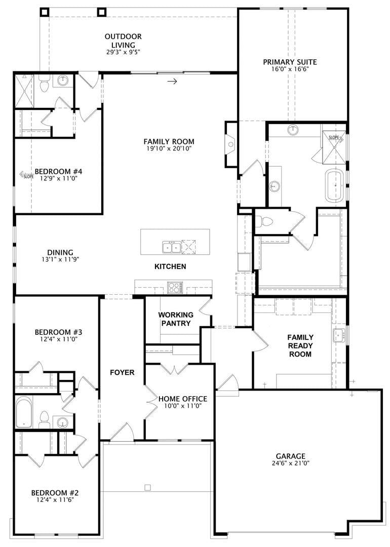 Living area at 116 Uphill Dr - 4 bed 3 bath home