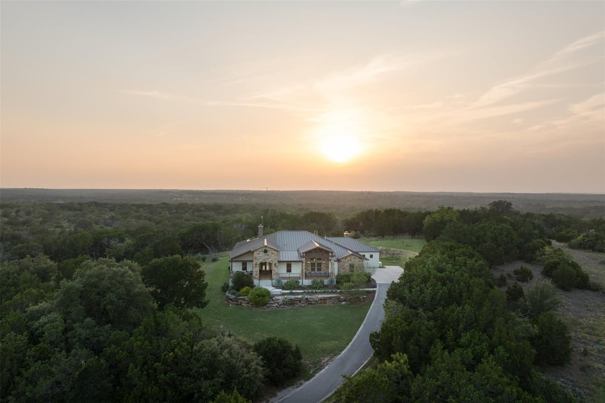 View 119 Creekside TRL in Double Horn 119 Creekside TRL - front exterior - Luxury home in Double Horn, Spicewood, TX