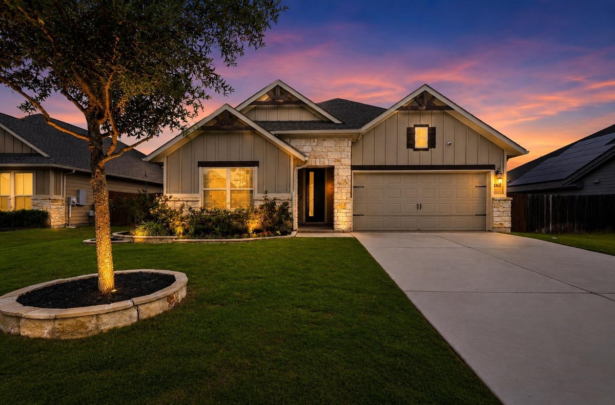 View 120 Scotsburg ST in Hutto Town Square 120 Scotsburg ST - front exterior - Luxury home in Hutto Town Square, Hutto, TX
