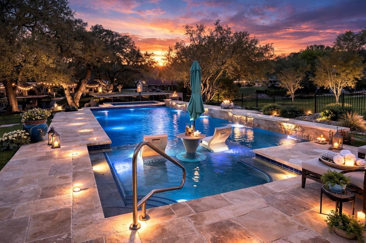 View 120 Sleepy Oaks Dr in Lazy Oaks 120 Sleepy Oaks Dr - front exterior - Luxury home in Lazy Oaks, Kingsland, TX