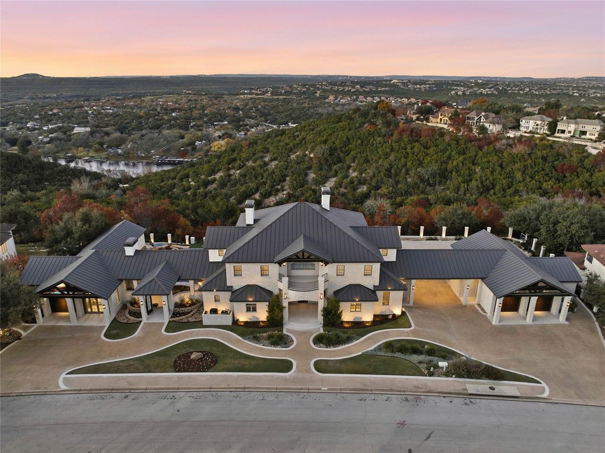 View 12006 Pleasant Panorama Vw in Lake Pointe Sec 07 12006 Pleasant Panorama Vw - aerial view with 12006 Pleasant Panorama Vw in Austin - Luxury home in Lake Pointe Sec 07, Au...