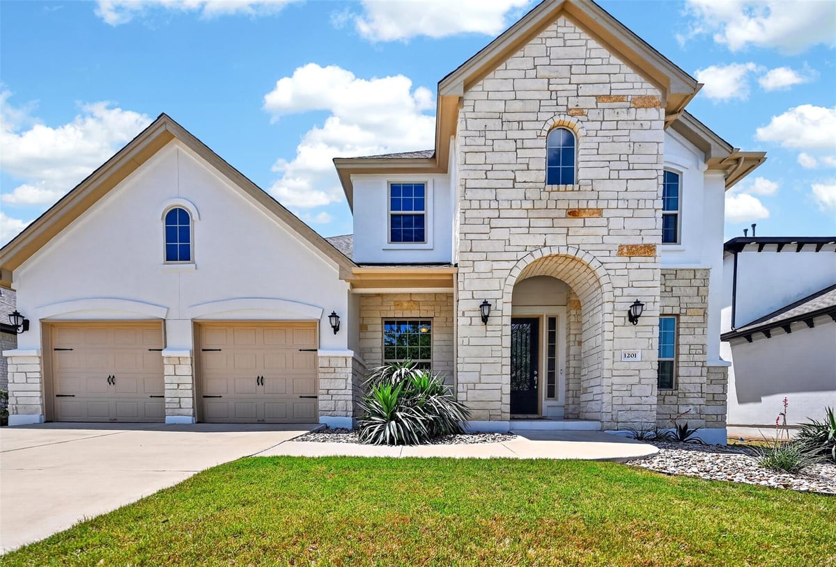 View 1201 Positano PASS in Travisso 1201 Positano PASS - front exterior - Luxury home in Travisso, Leander, TX