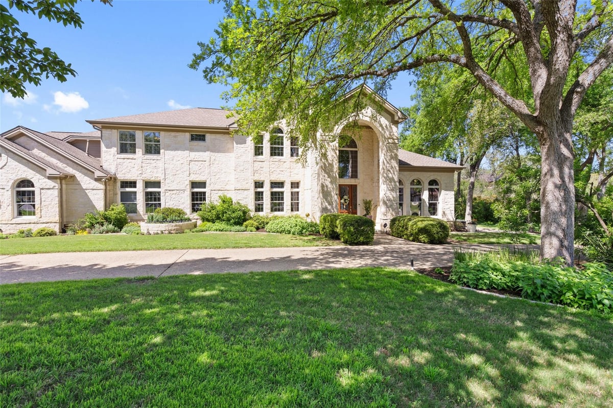 View 1201 Sprague LN in Estates At Blackacre Ph 01 1201 Sprague LN - front exterior - Luxury home in Estates At Blackacre Ph 01, West Lake Hills, TX