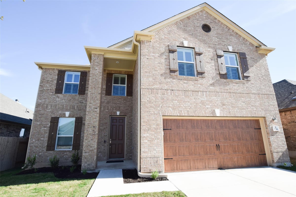 View 1216 Backcountry in Mason Ranch Ph 1 Sec 7 & Sec 8 1216 Backcountry - front exterior - Luxury home in Mason Ranch Ph 1 Sec 7 & Sec 8, Leander, TX