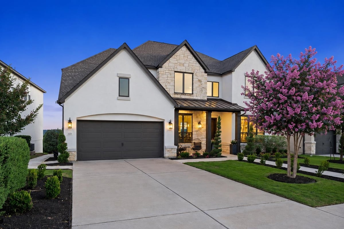 View 1221 Siena Sunset RD in Travisso 1221 Siena Sunset RD - front exterior - Luxury home in Travisso, Leander, TX