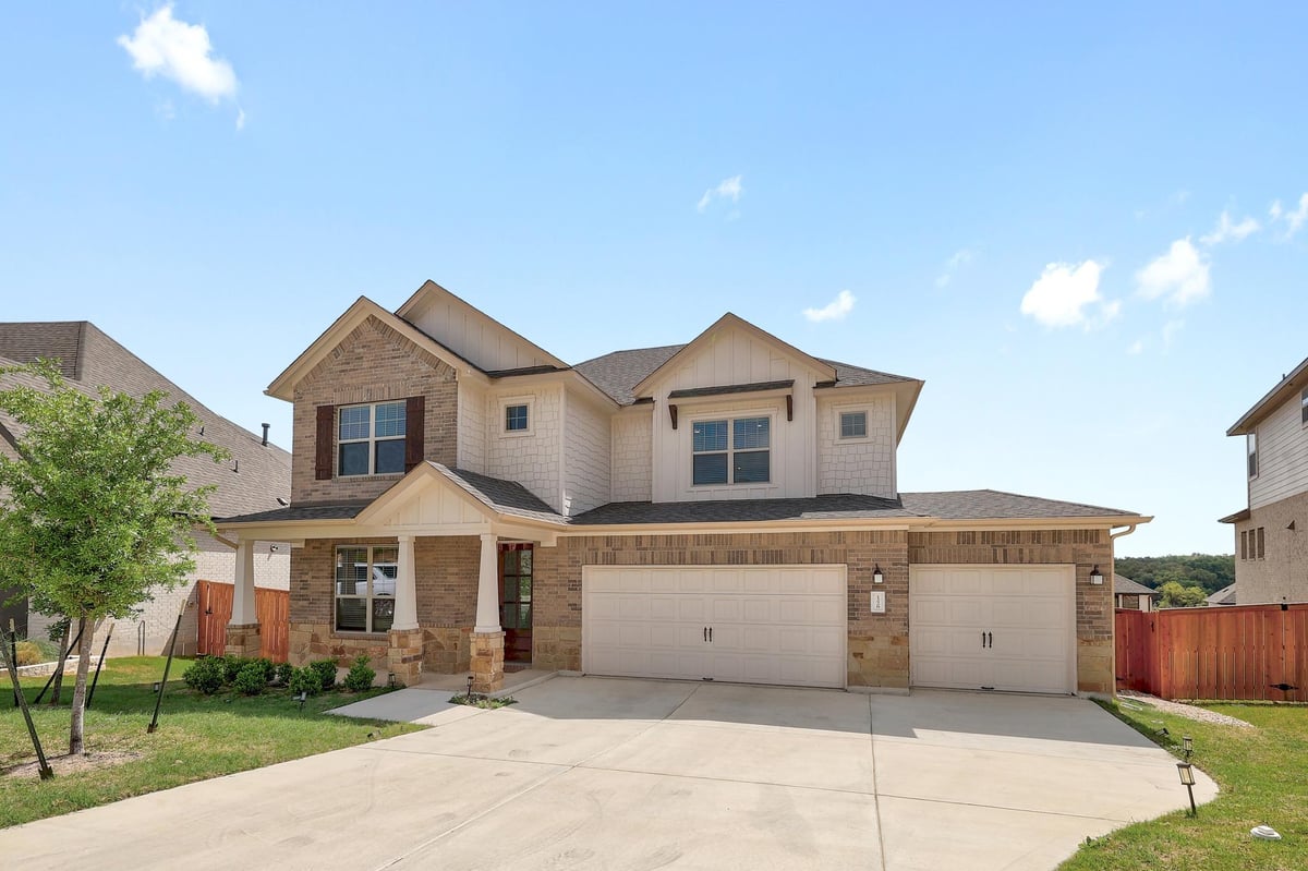 1228 Calendula TRL - front exterior - Luxury home in Parkside on the River, Georgetown, TX