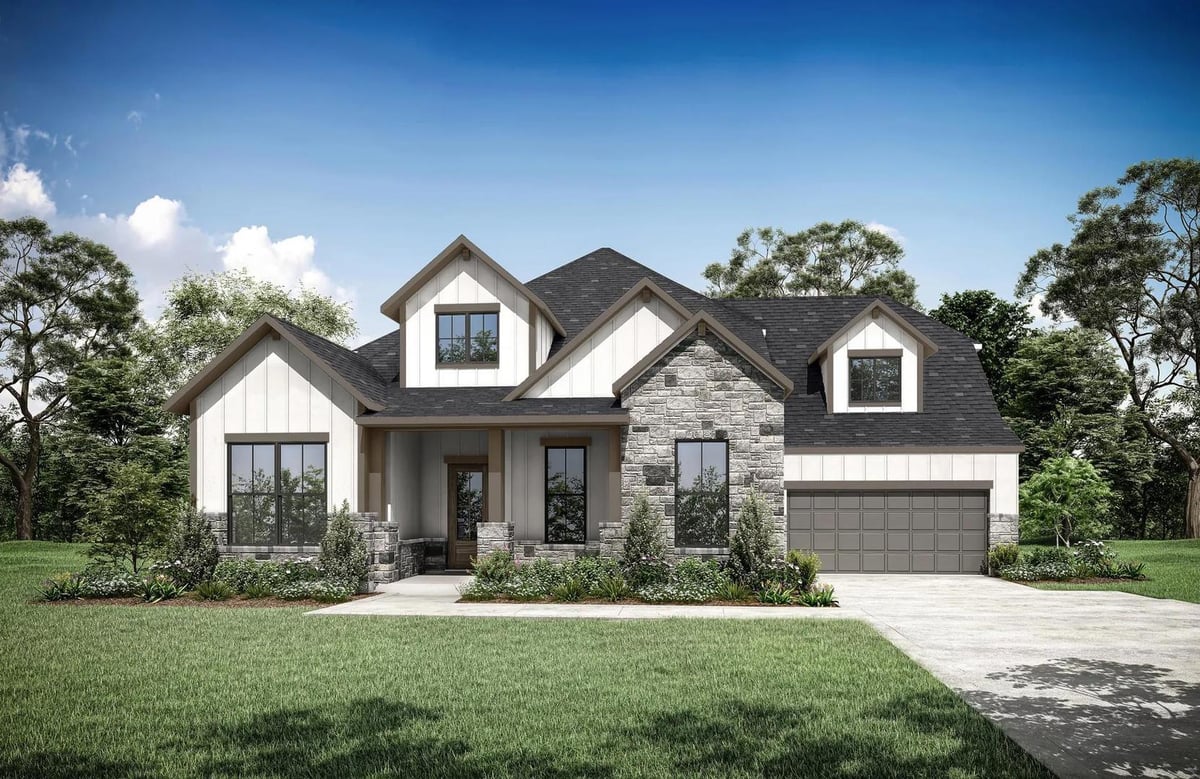View 124 Clancy DR in Lariat - 80' 124 Clancy DR - front exterior - Luxury home in Lariat - 80', Liberty Hill, TX