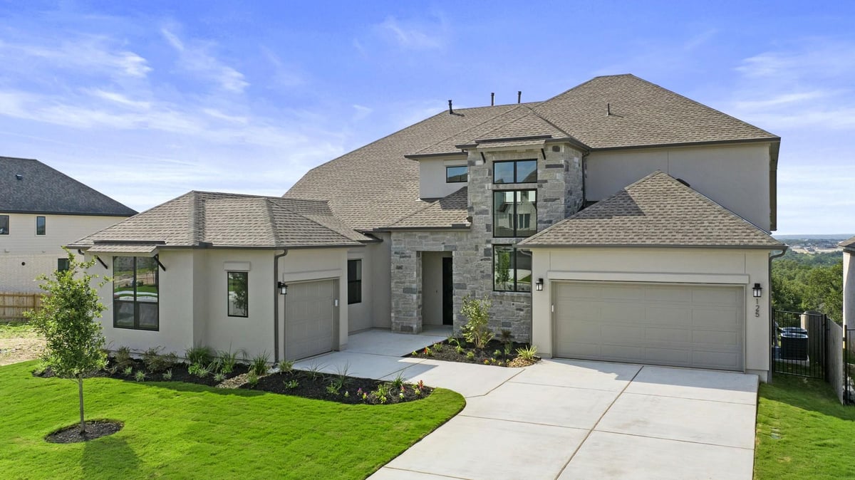 View 125 Oswalt WAY in Santa Rita Ranch - Eldorado - Tesoro Collection 125 Oswalt WAY - front exterior - Luxury home in Santa Rita Ranch - Eldorado - Tesoro Collection, Liberty Hill, TX