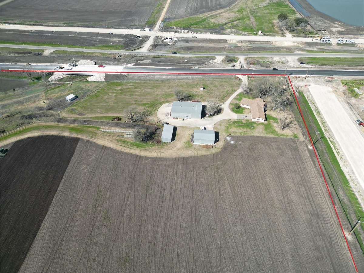 Aerial view with rural acreage with development potential at 1251 Fm 3349 - Taylor, TX