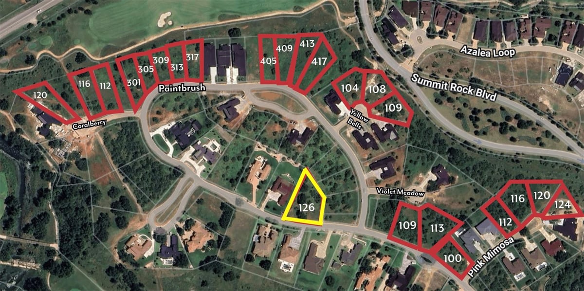 126 Paintbrush - front exterior - Luxury lot in Summit Rock, Horseshoe Bay, TX
