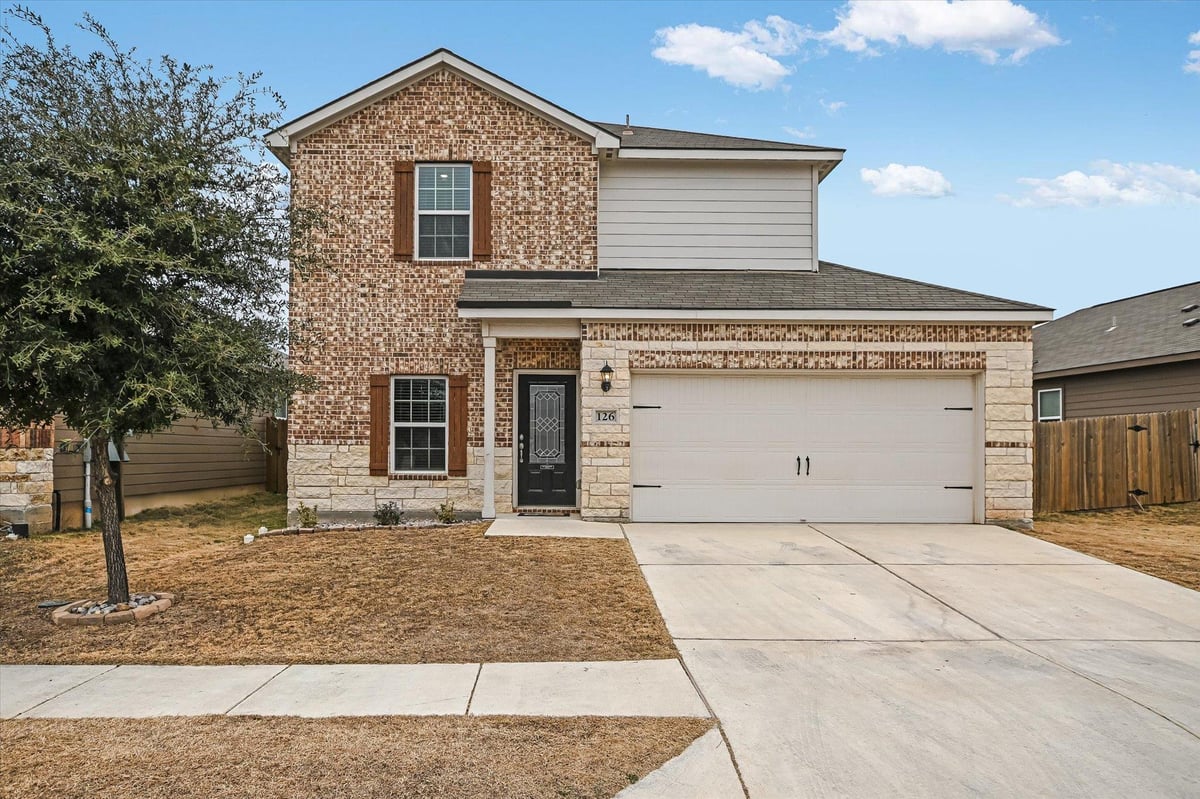 View 126 Star Spangled Dr in Liberty Parke 126 Star Spangled Dr - front exterior - Luxury home in Liberty Parke, Liberty Hill, TX