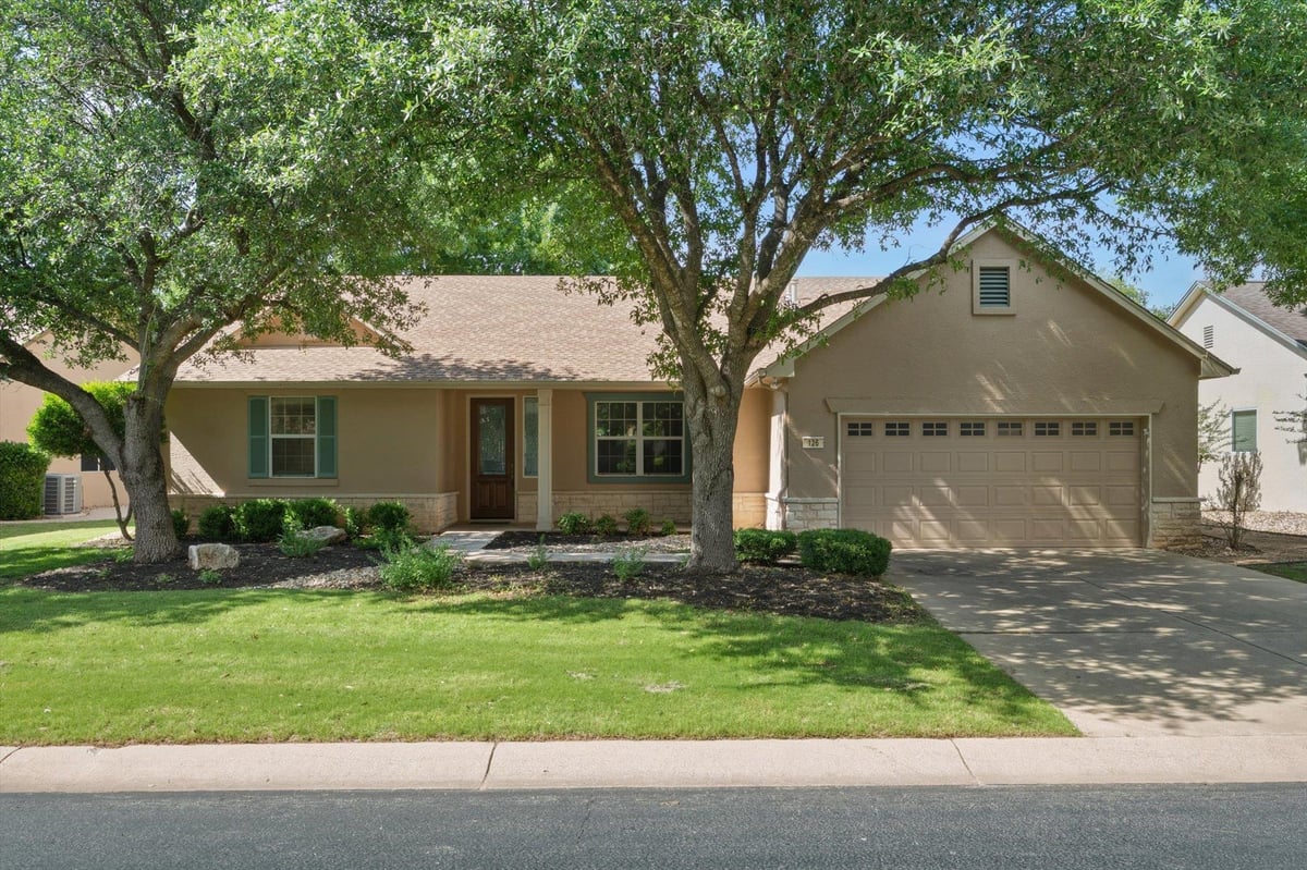 126 Trail Rider WAY - front exterior - Luxury home in Sun City, Georgetown, TX