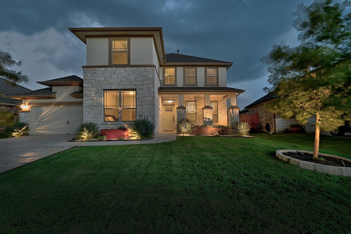 View 12613 Twisted Root Dr in Bear Creek Crossing 12613 Twisted Root Dr - front exterior - Luxury home in Bear Creek Crossing, Manchaca, TX