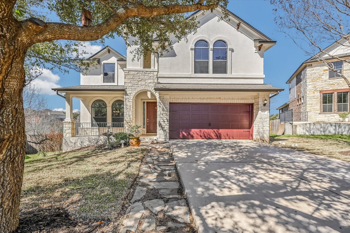 View 128 W Adelanta Pl in Sendero Spgs Sec 6 128 W Adelanta Pl - front exterior - Luxury home in Sendero Spgs Sec 6, Round Rock, TX