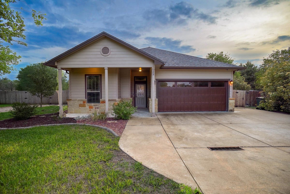 View 129 Haliimaile Ln in Tahitian Village, 129 Haliimaile Ln - front exterior - Luxury home in Tahitian Village,, Bastrop, TX