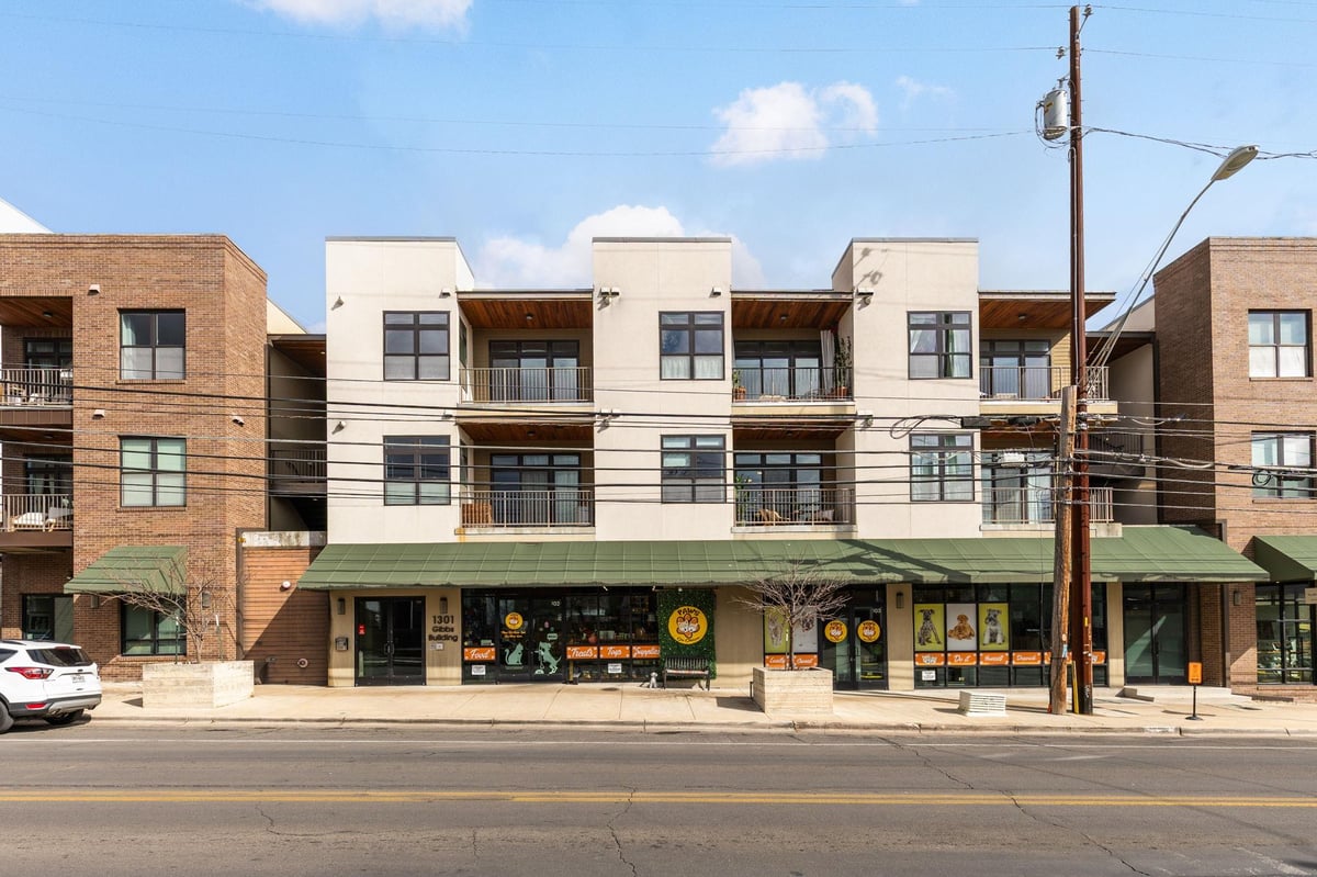 Primary bedroom at 1301 Chicon St Unit #203 - 2 bed 2 bath home