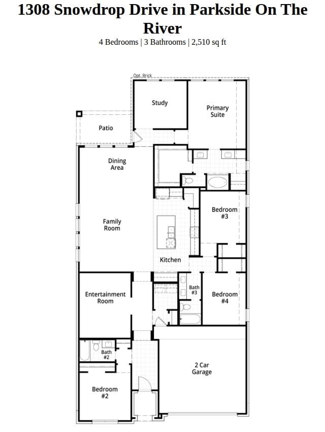 Living area at 1308 Snowdrop Dr - 4 bed 3 bath home