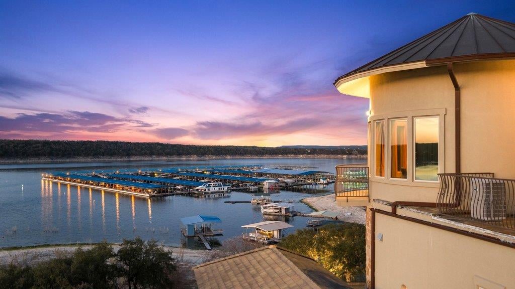 View 1310 Hurst Holw in Brooks Hollow Resub 1310 Hurst Holw - view with Lake Travis sunset view - Luxury home in Brooks Hollow Resub, Austin, TX