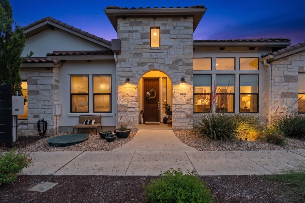 132 Rivalto Dr - front exterior - Luxury home in Tuscan Village, Horseshoe Bay, TX