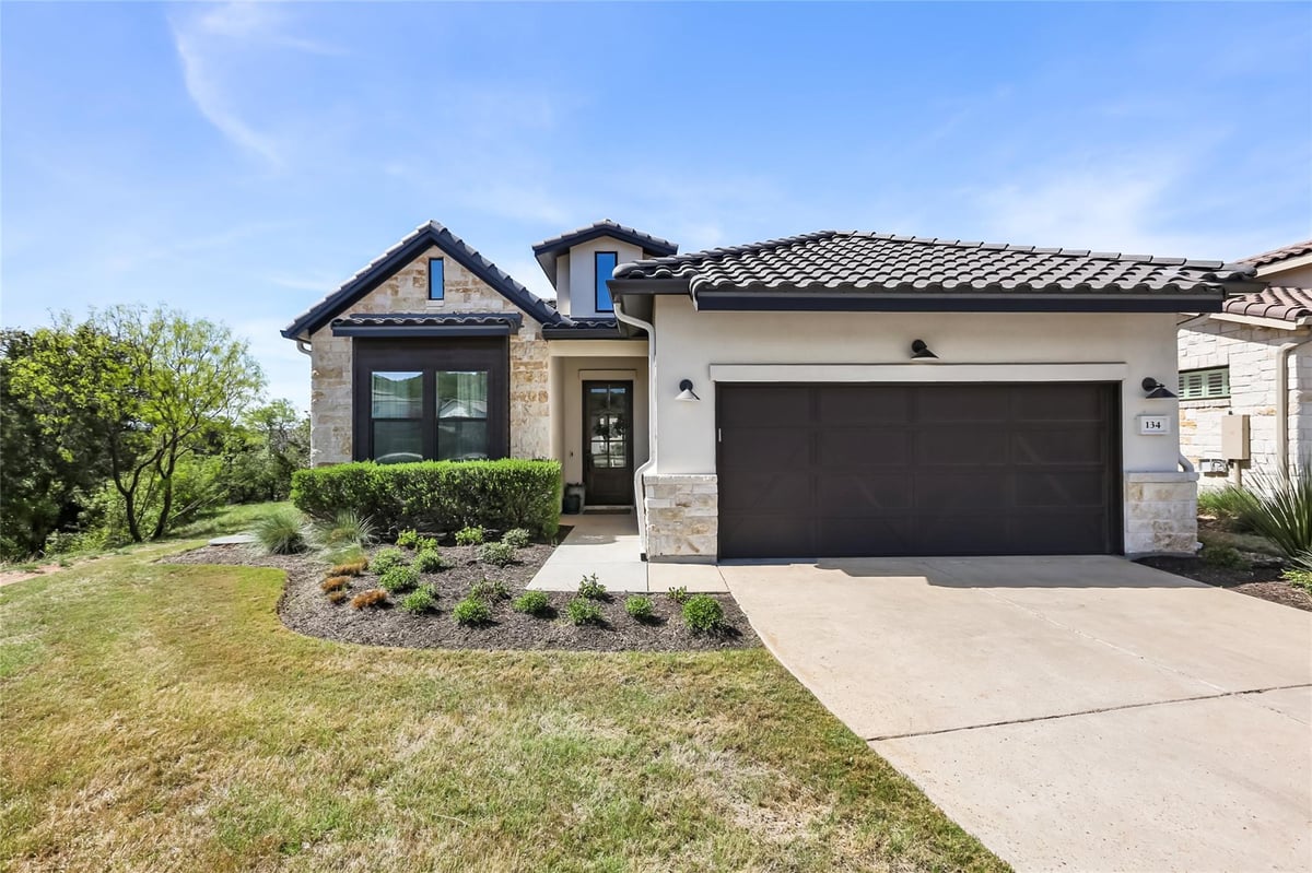 134 Lucia CT - front exterior - Luxury home in Tuscan Village at Summit Rock, Horseshoe Bay, TX