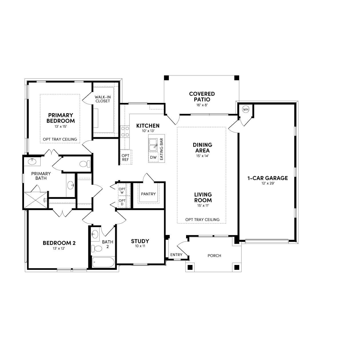 Living area at 136 Antoinette Way - 2 bed 2 bath home