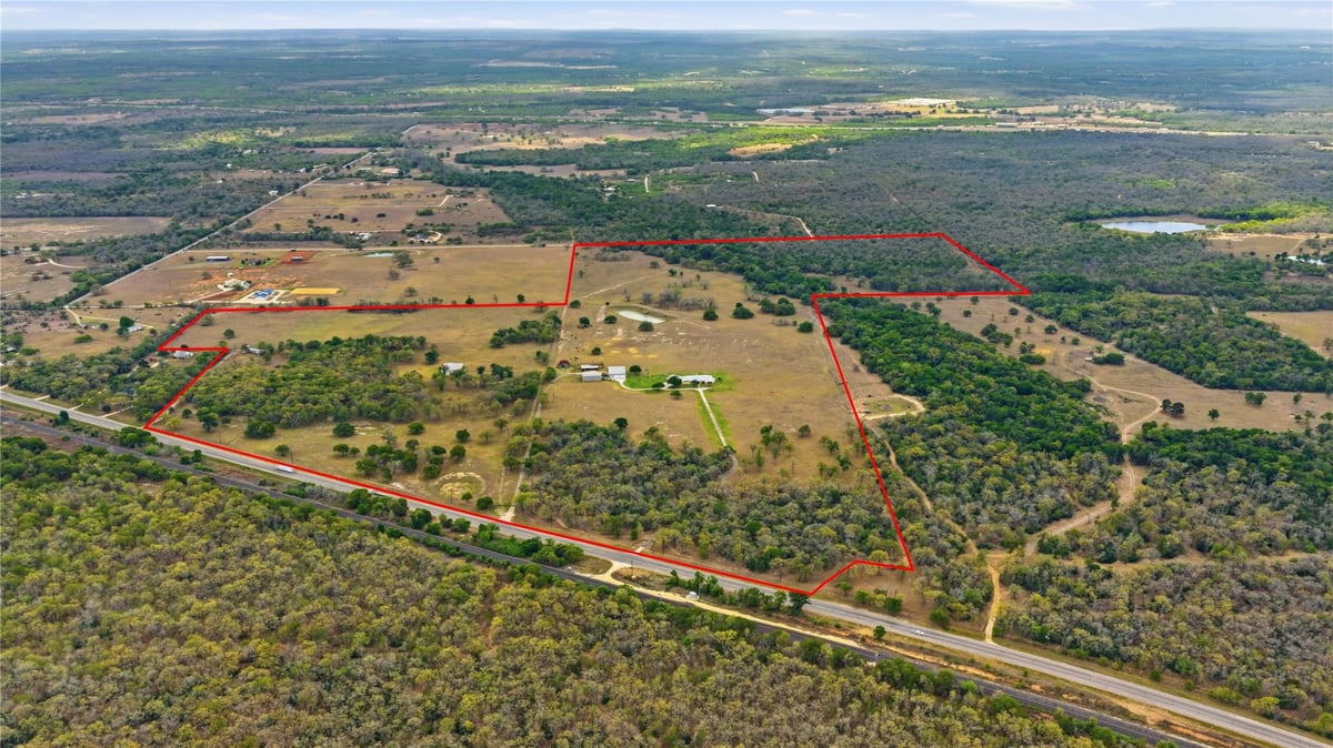 View 13661 E Highway 90 in None 13661 E Highway 90 - aerial view with 13661 E HIGHWAY 90 in Kingsbury - Luxury home in None, Kingsbury, TX