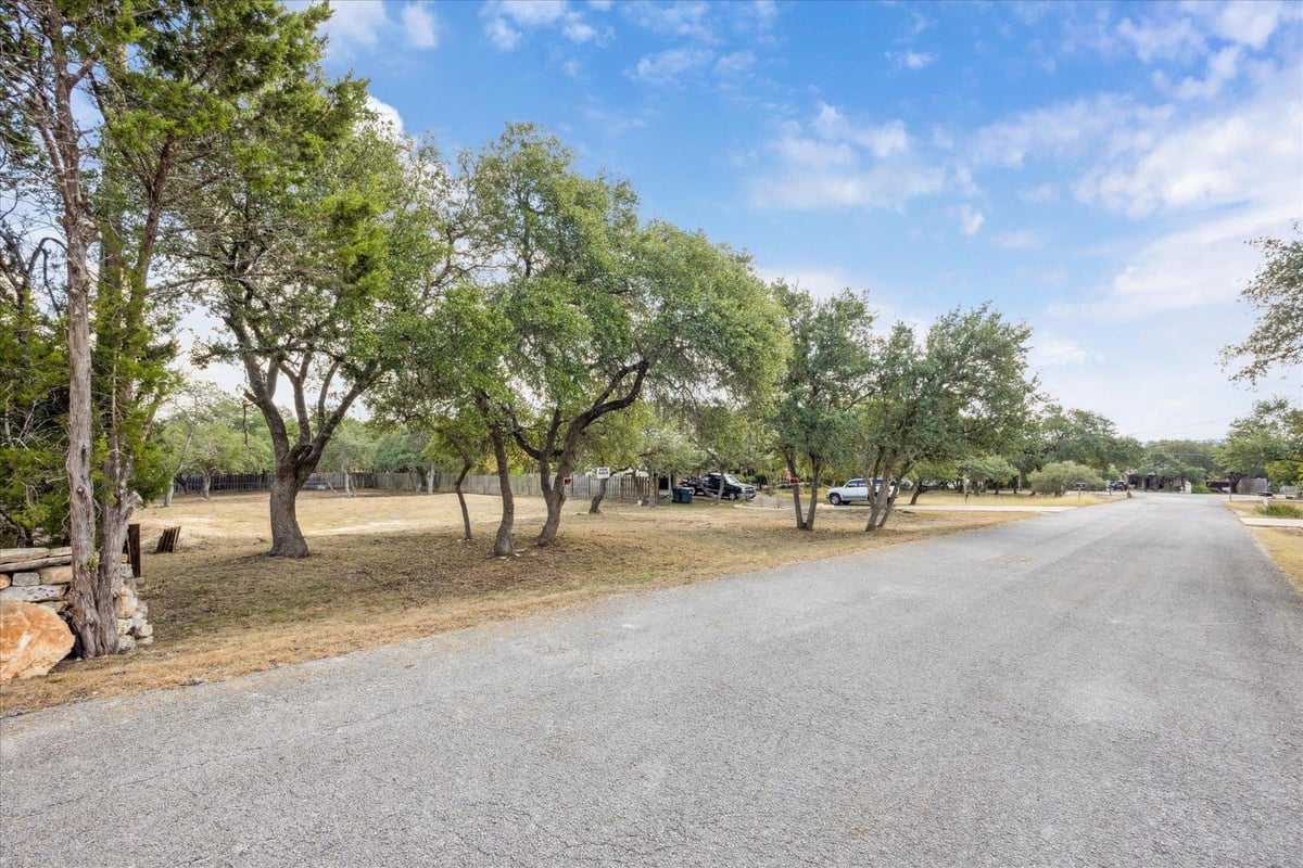 View 139 Donna Dr in Cedar Ridge Estate 139 Donna Dr - front exterior - Luxury lot in Cedar Ridge Estate, Wimberley, TX