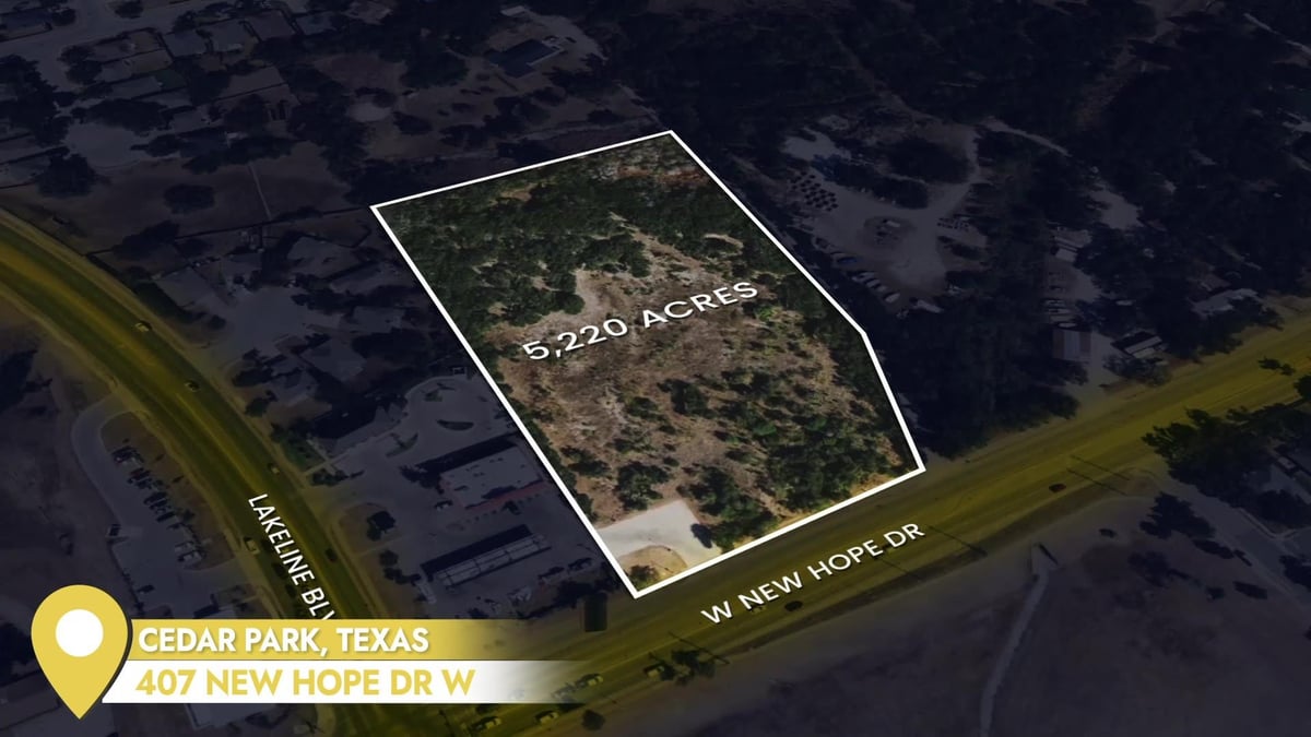 View 1407 New Hope Dr W in L50 - LEANDER/CEDAR PARK VACANT 1407 New Hope Dr W - aerial view with 1407 New Hope Dr W in Cedar Park - Luxury home in L50 - LEANDER/CEDAR PARK VACANT, C...