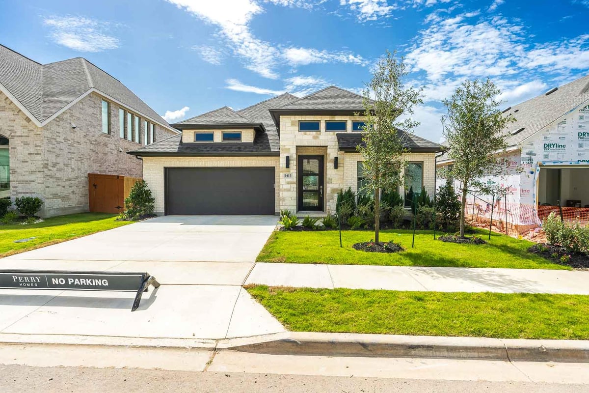 1413 Purple Petunia LN - front exterior - Luxury home in Parkside on the River - West, Georgetown, TX