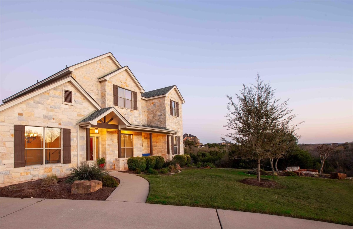 View 1432 Tom Sawyer Rd in Sawyer Ranch Sec 5 1432 Tom Sawyer Rd - front exterior - Luxury home in Sawyer Ranch Sec 5, Dripping Springs, TX