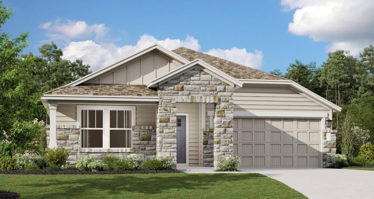 1437  Boggy Creek Rd - front exterior - Luxury home in Lively Ranch, Georgetown, TX