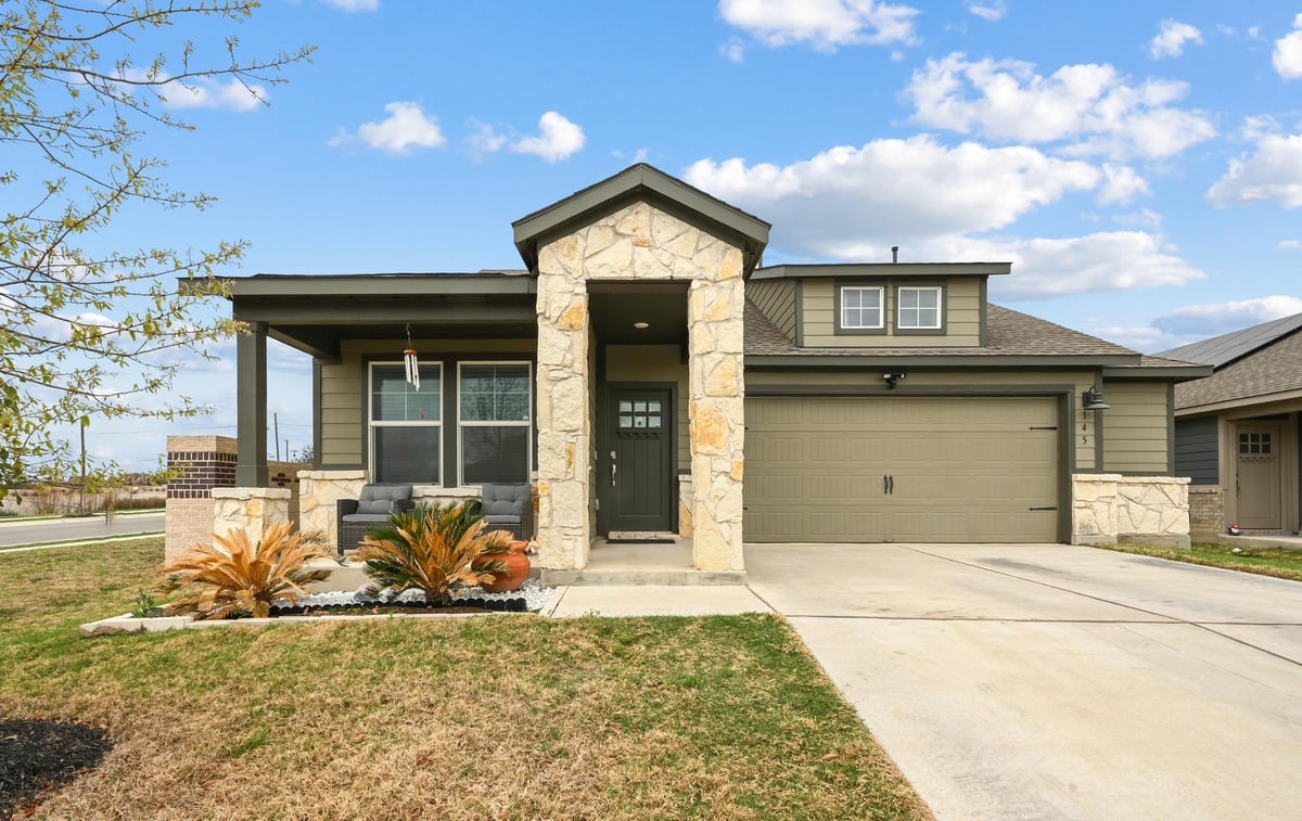145 Patagonia - front exterior - Luxury home in Plum Creek Ph 2 Sec 2, Kyle, TX
