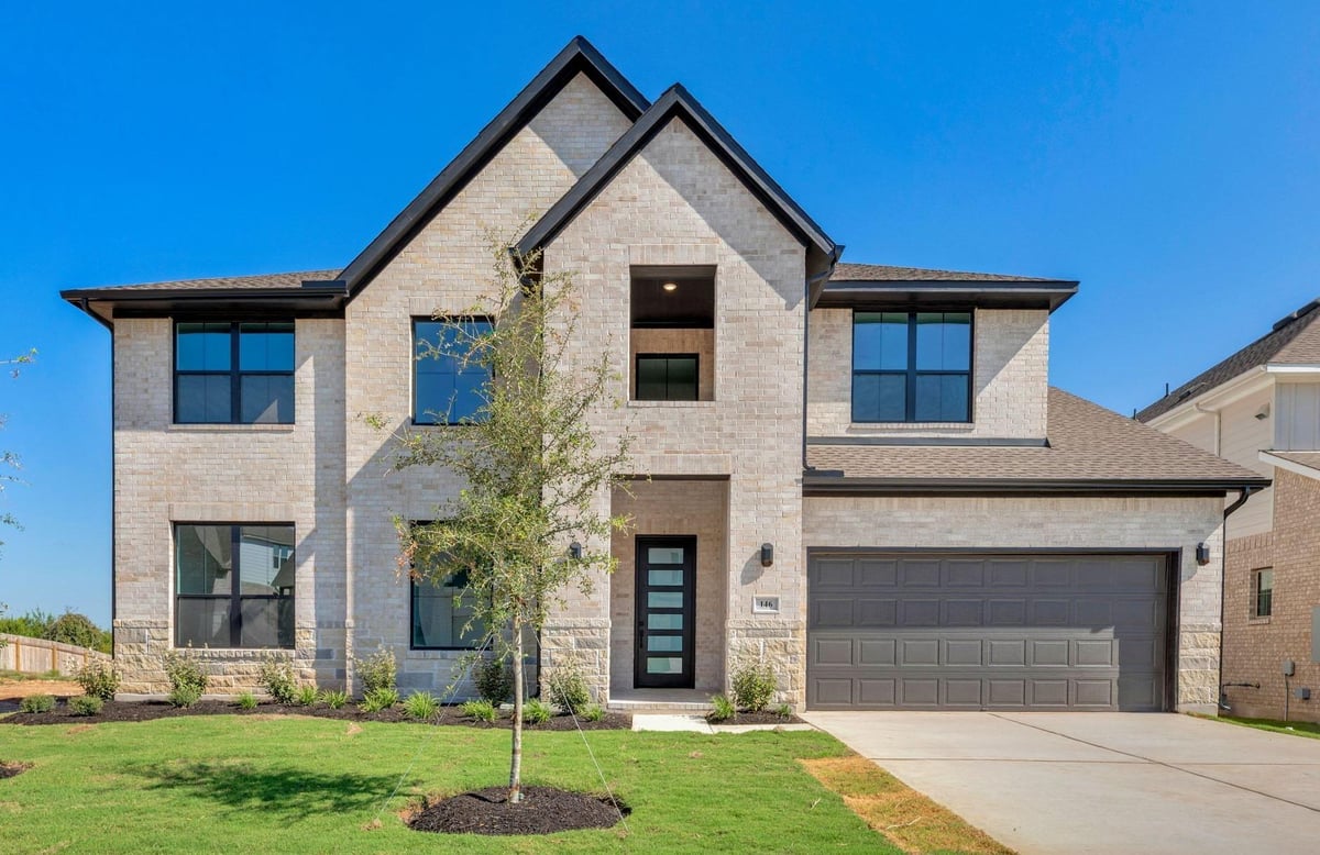 View 146 Montecilo Dr in Santa Rita Ranch 146 Montecilo Dr - front exterior - Luxury home in Santa Rita Ranch, Liberty Hill, TX