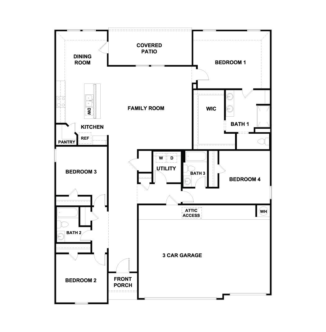 Living area at 146 Union Pacific Dr - 4 bed 3 bath home