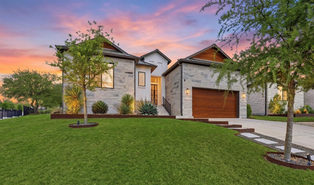 View 14721 Marchesa DR in Falconhead Spillman Ranch 14721 Marchesa DR - front exterior - Luxury home in Falconhead Spillman Ranch, Bee Cave, TX