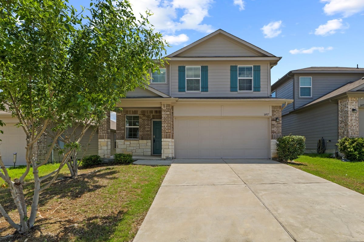 14917 Bajada RD - front exterior - Luxury home in STONEWATER, Manor, TX
