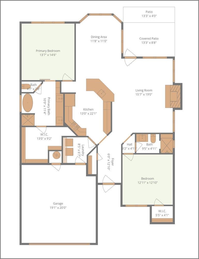 Primary bedroom at 15 Palmer Ln - 2 bed 2 bath home