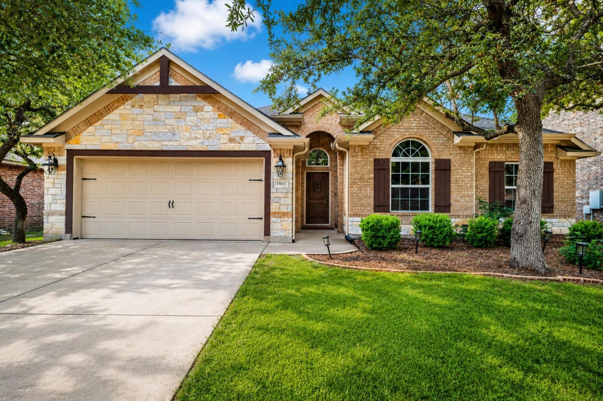 View 1503 Terrace View DR in Whitestone Oaks At Anderson 1503 Terrace View DR - front exterior - Luxury home in Whitestone Oaks At Anderson, Cedar Park, TX