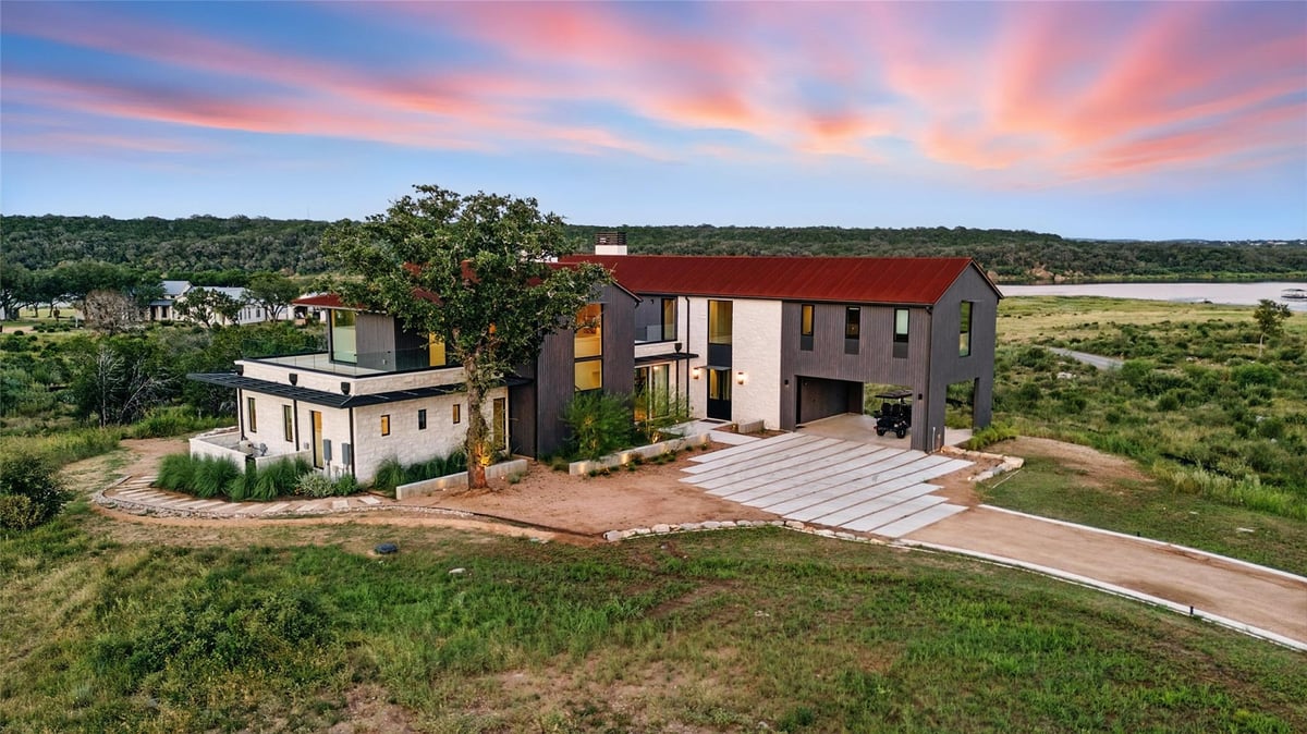 151 Creek Hollow Way - front exterior - Luxury home in Landings/Lk Travis Sec 1 & 2, Spicewood, TX