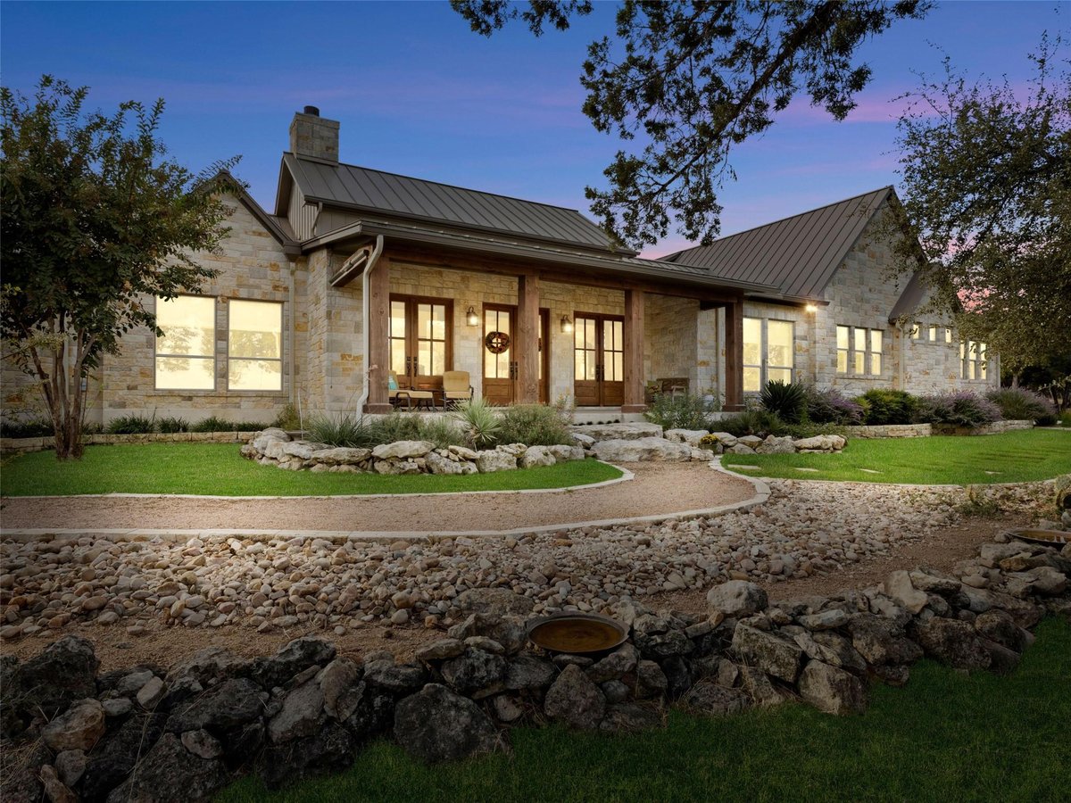 View 1524 White River Rd in Rebecca Creek Ranches 2 1524 White River Rd - front exterior - Luxury home in Rebecca Creek Ranches 2, Canyon Lake, TX