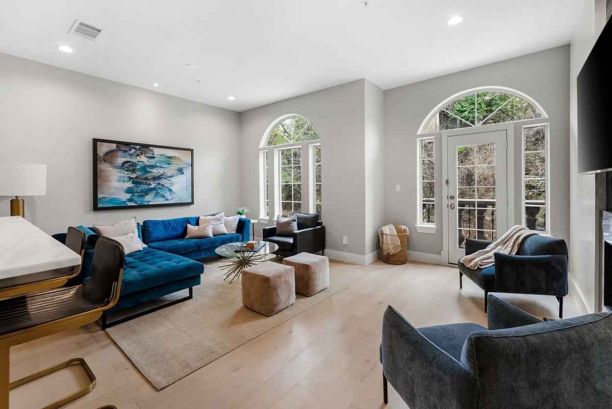 Living area at 1529 Barton Springs Rd Unit #13 - 3 bed 3 bath home