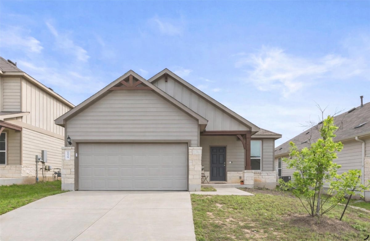View 155 Big Leaf Dr in Sunfield Ph Three Sec Two 155 Big Leaf Dr - front exterior - Luxury home in Sunfield Ph Three Sec Two, Buda, TX