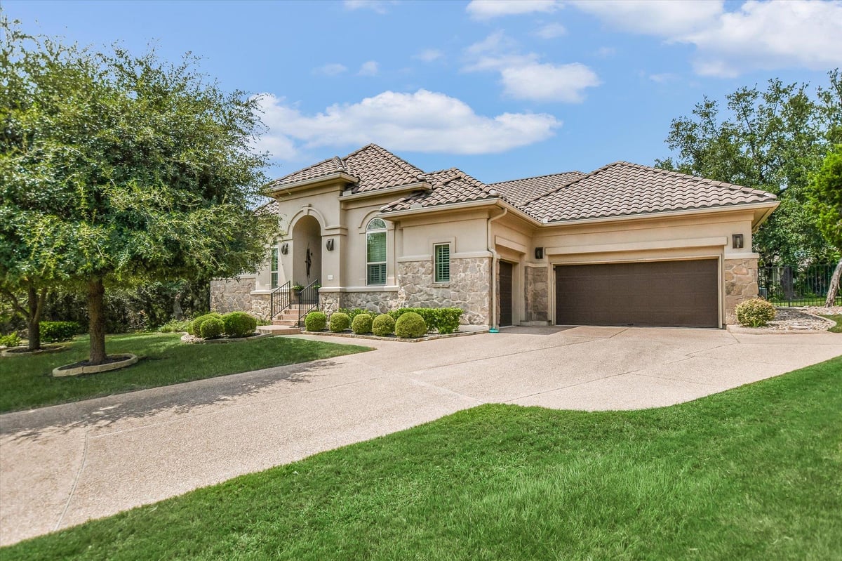 View 15504 Boulder HTS in Falconhead West 15504 Boulder HTS - front exterior - Luxury home in Falconhead West, Austin, TX