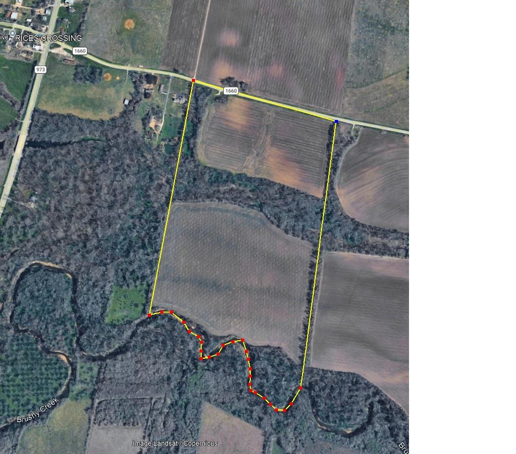 View 15650 Fm 1660 15650 Fm 1660 - aerial view with satellite parcel boundary map - Luxury home in Taylor, TX