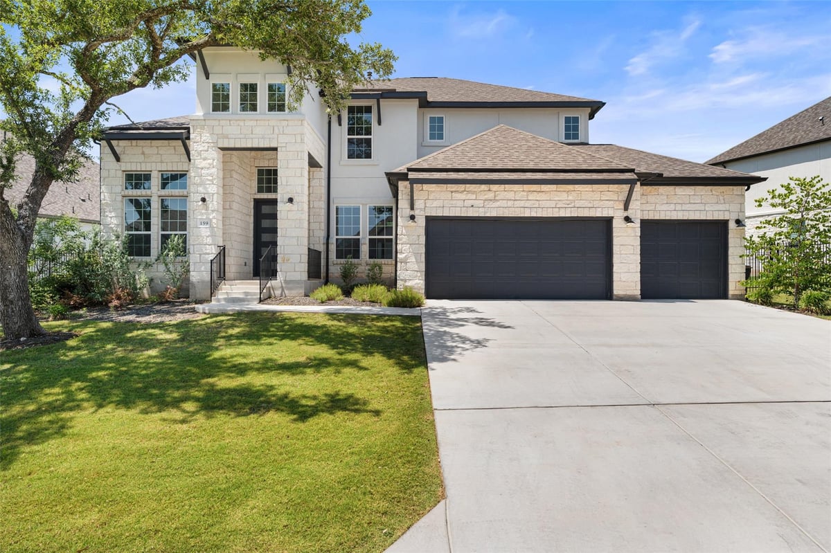 View 159 Fireside RD in Parten Ranch 159 Fireside RD - front exterior - Luxury home in Parten Ranch, Austin, TX
