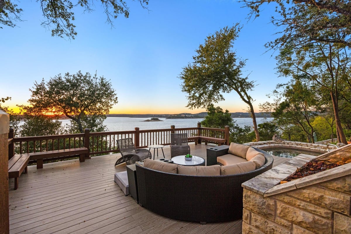 View 15907 Booth CIR in Lake Travis 03 15907 Booth CIR - aerial view with 15907 Booth Cir in Volente - Luxury home in Lake Travis 03, Volente, TX