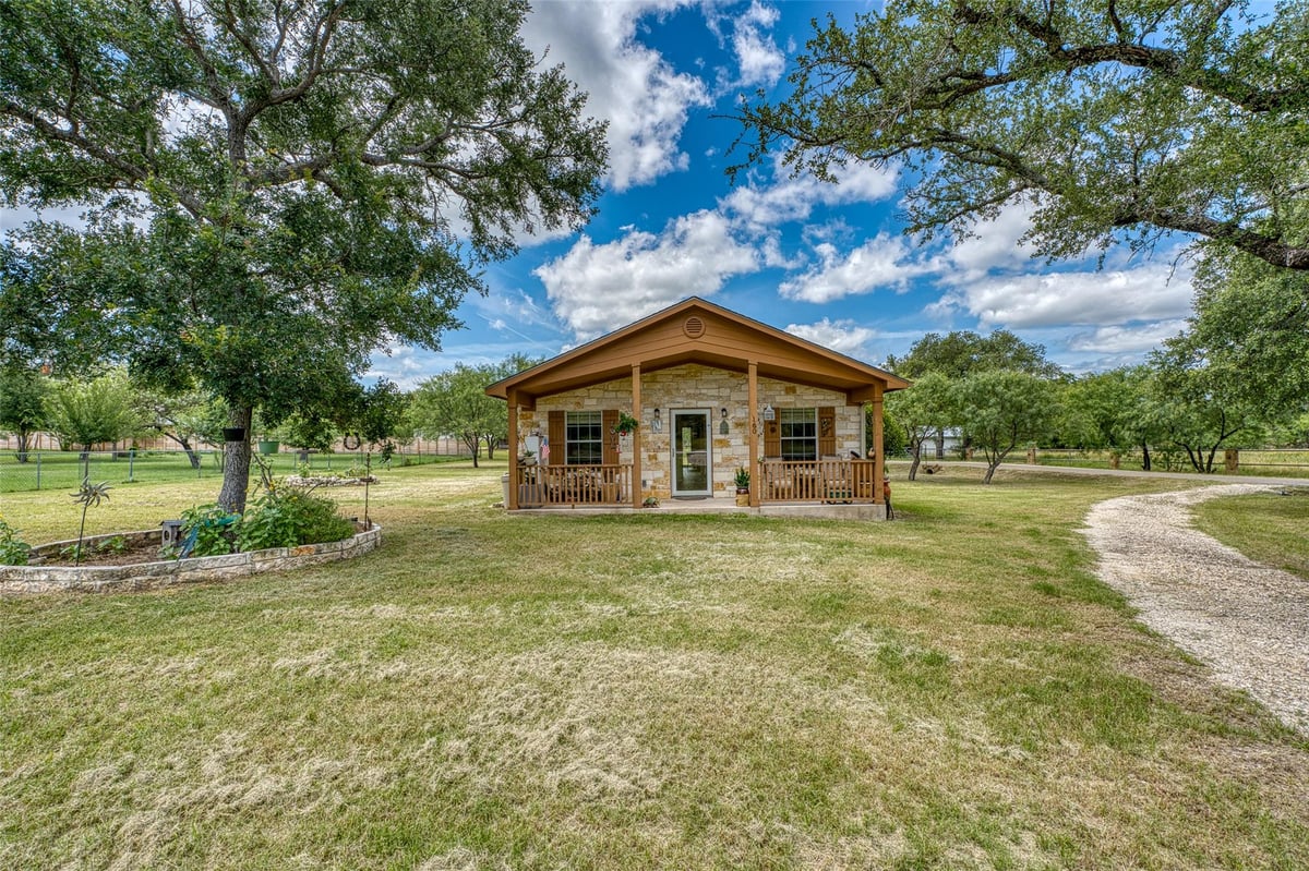 View 160 County Road 141 in Willows 160 County Road 141 - front exterior - Luxury home in Willows, Burnet, TX