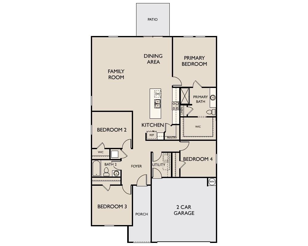 Living area at 160 Parrigin Cv - 4 bed 2 bath home