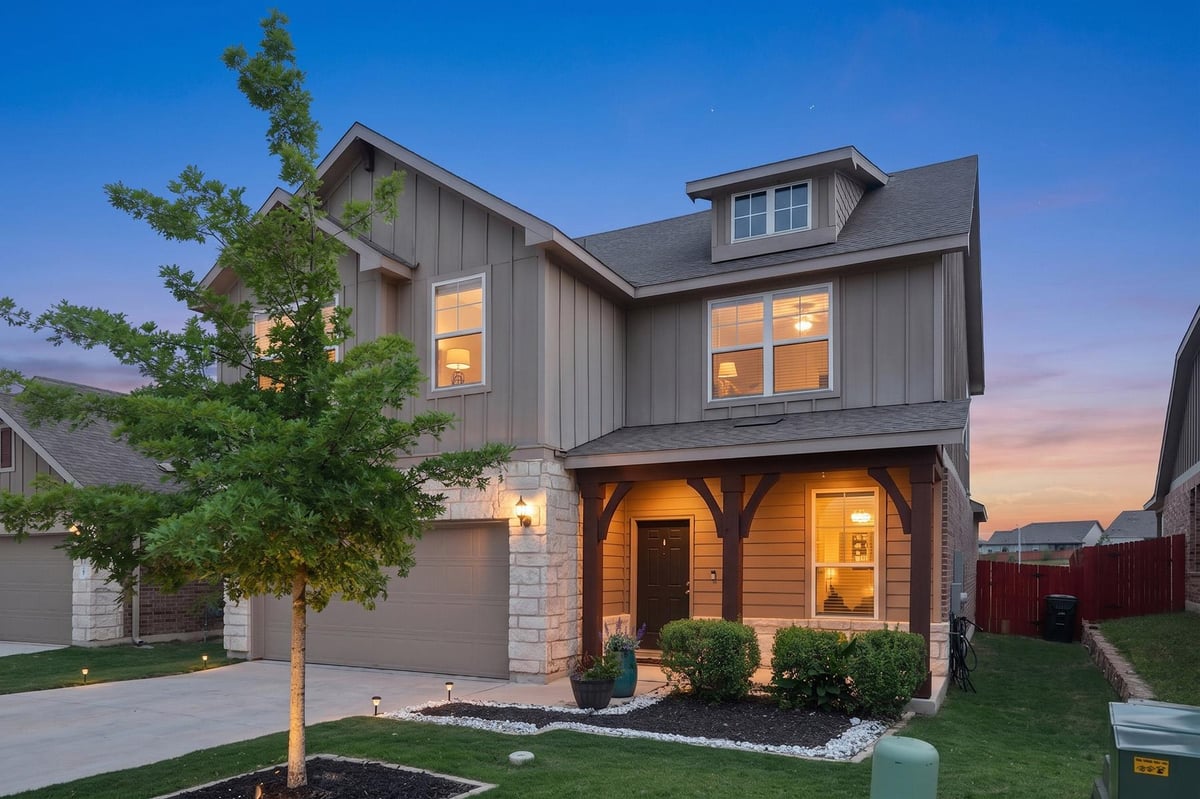 View 160 Sweetleaf DR in Sunfield Ph Four Sec Two 160 Sweetleaf DR - front exterior - Luxury home in Sunfield Ph Four Sec Two, Buda, TX