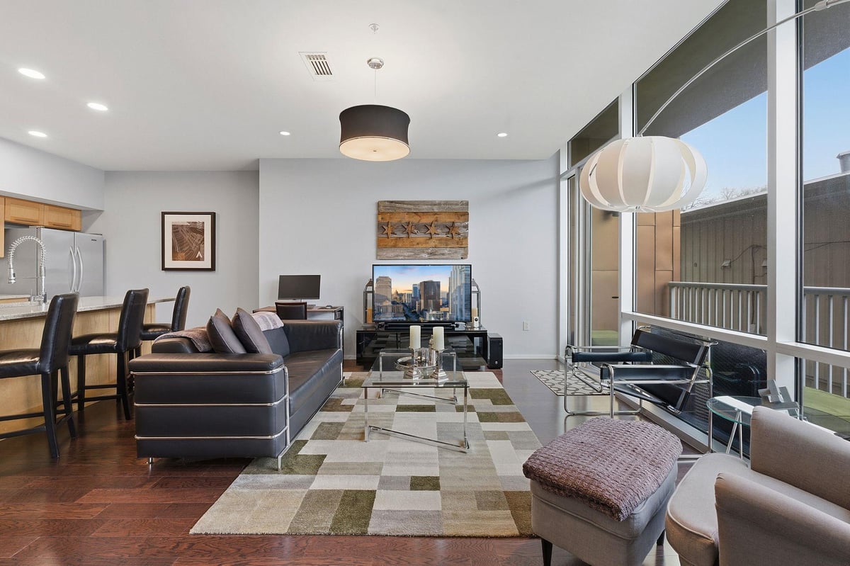 Living area at 1600 Barton Springs Rd Unit #1106 - 1 bed 1 bath home